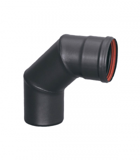 Codo a 90º PRACTIC de 80mm para Chimenea Pellet Vitrificada esmaltada en Negro