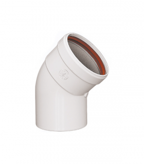 Codo 45º Macho - Hembra PRACTIC de 80mm para Chimenea Estanca de Aluminio