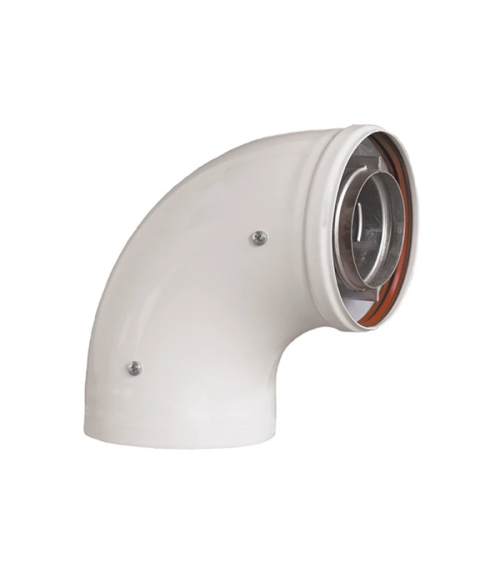 Codo a 90º Macho - Hembra PRACTIC de 60/100mm para Chimenea Estanca Coaxial de Aluminio