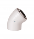 Codo a 45º PRACTIC para Chimenea Estanca Coaxial de Polipropileno (PPR) para Condensación