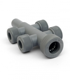 Colector 4 tomas 22-15-15-15-15mm de Polibutileno EGB Gris Tubo - Tubo