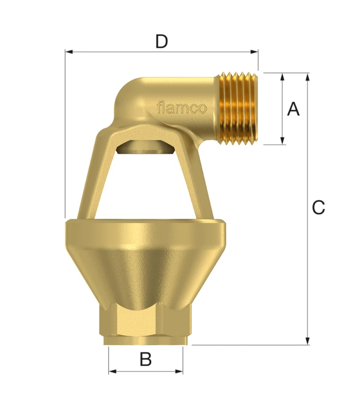 Codo con Embudo abierto FLAMCO para válvulas de seguridad