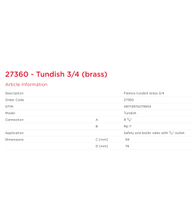 Codo con Embudo abierto FLAMCO para válvulas de seguridad de 3/4" 27360