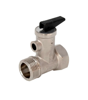 Válvula de seguridad cromada para Termo eléctrico con palanca