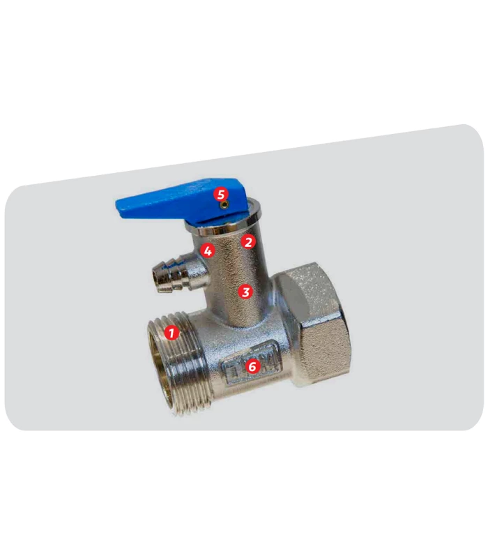 Válvula de seguridad TMM para Termo eléctrico o Calentador a Gas Serie C-361 de 1/2"