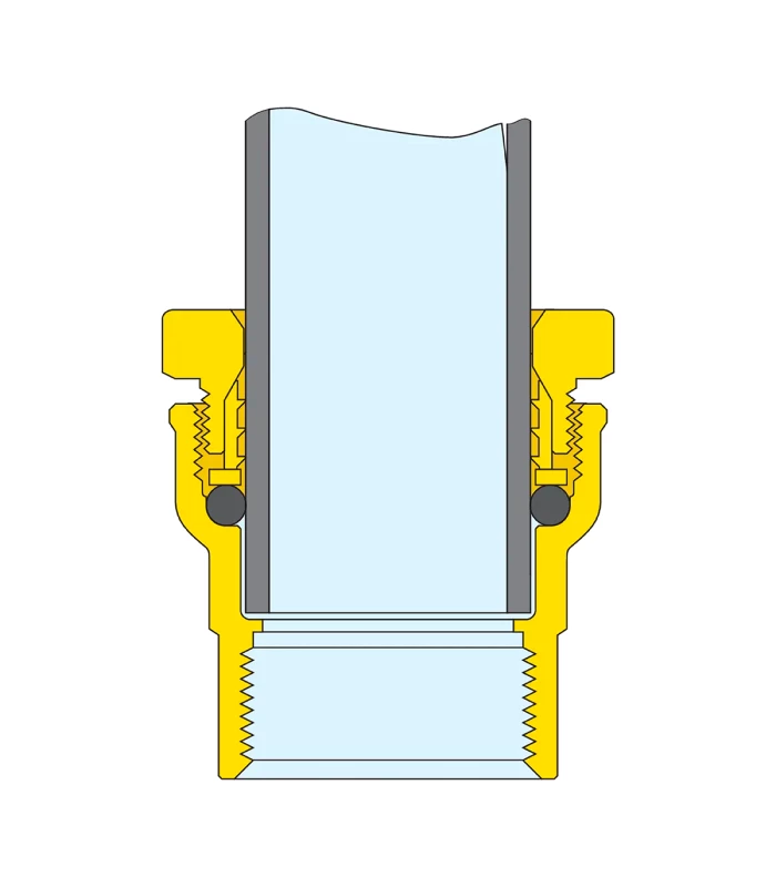 Racor Hembra en Latón CALEFFI para tubos de Polietileno 860420