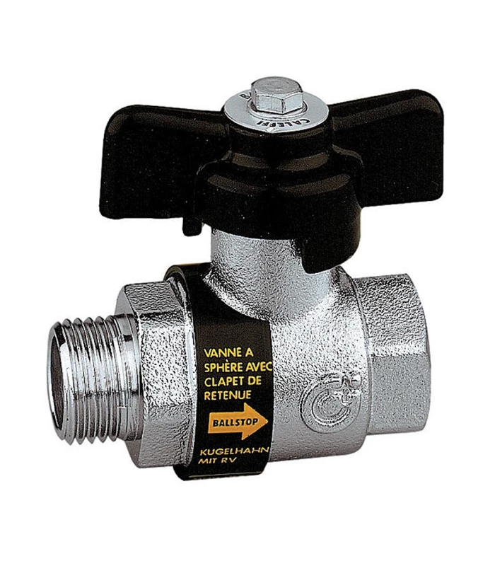 Válvula de bola Mariposa CALEFFI con Retención integrada BALLSTOP de 1/2"