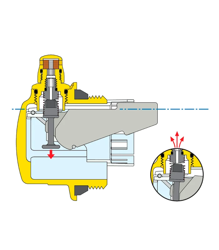 Purgador Automático AERCAL para radiador CALEFFI de 1" 507621