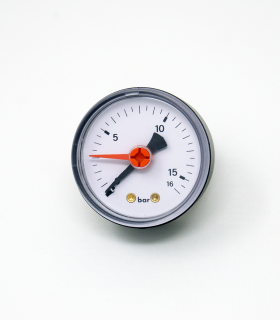 Manómetro de 0-15bar para Válvulas de Seguridad de diámetro 50mm con conexión Posterior de 1/4"