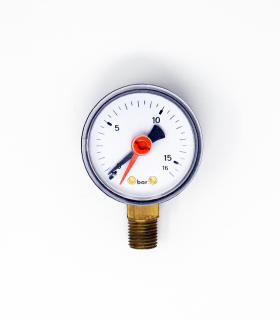 Manómetro de 0-15bar para Válvulas de Seguridad de diámetro 50mm con conexión Radial de 1/4"