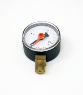 Manómetro de 0-15bar para Válvulas de Seguridad de diámetro 50mm con conexión Radial de 1/4"