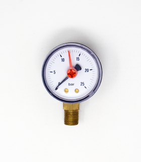 Manómetro de 0-25bar para Válvulas de Seguridad de diámetro 50mm con conexión Radial de 1/4"