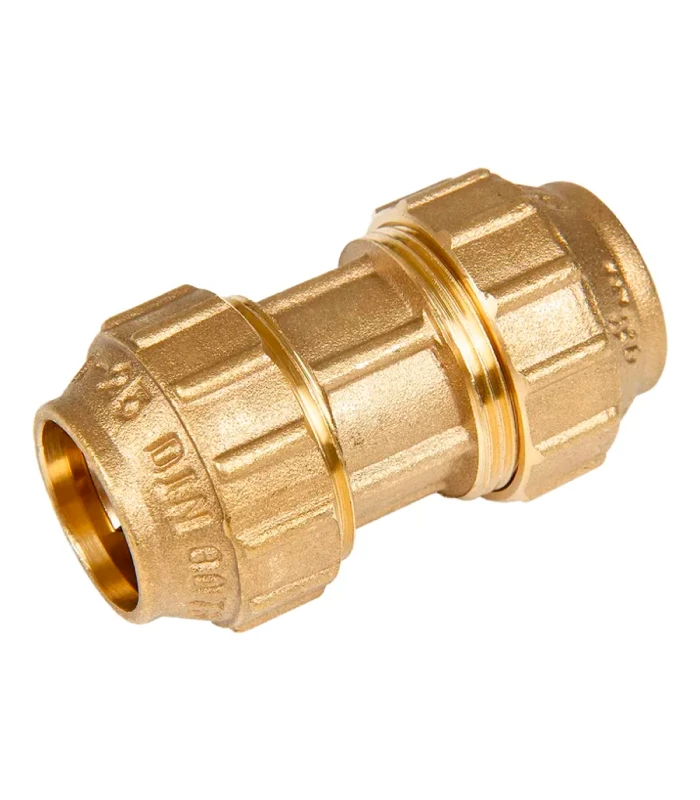 Enlace recto en latón Manguito polietileno hembra-hembra