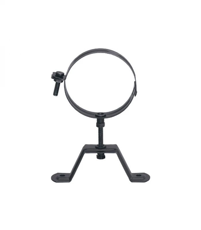 Abrazadera mural ajustable PRACTIC de 80mm para Chimenea Pellet Vitrificada esmaltada en Negro