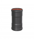 Manguito Hembra-Hembra Longitud 165mm PRACTIC de 80mm para Chimenea Pellet Vitrificada esmaltada en Negro
